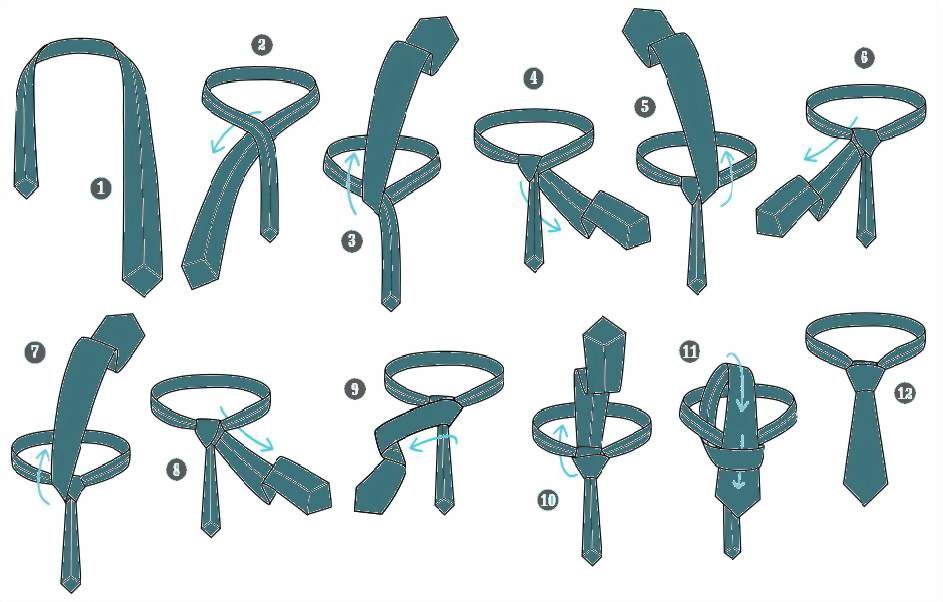 Инструкции по завязыванию галстука