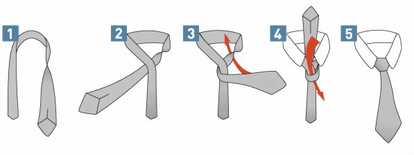 Схема завязывания галстука: узел Кент