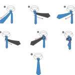 Схема как завязать галстук узлом Диагональный