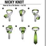 Схема как завязывать галстук узлом Никки