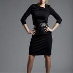 Классическое черное платье с поясом